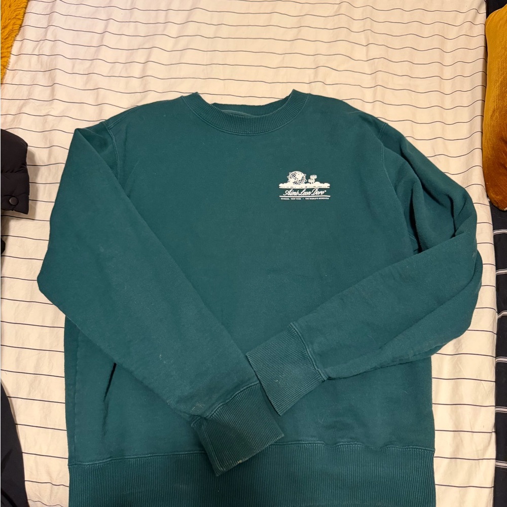 Aime Leon Dore Dark Teal Crewneck Sweatshirt with White Logo